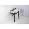 Kingston Brass 36 Carrara Marble Console Sink with Stainless Steel Legs, Marble WhiteMatte Black LMS36MOQ0 - alternate 5